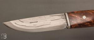 Couteau Droit par Jean Paul Sire - Noyer et lame damas