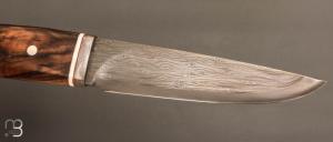     Couteau Droit noyer et Damas multi-barreaux par Jean Paul Sire