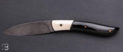 Couteau " le Névé " custom par Tim Bernard - Corne de buffle et os blanc