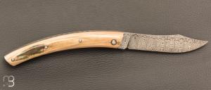   Couteau " le Thiers 11CM " par Cognet - Ivoire de mammouth et lame damas