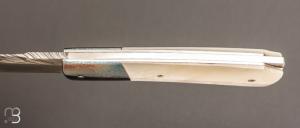   Couteau " lock back " par Eric Depeyre - Damas plume et nacre