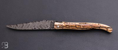    Couteau Laguiole en Aubrac 12 cm manche en ivoire de mammouth et damas de Markus Balbach