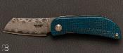 Couteau de poche Mcusta MC-212D - Damas Micarta jute bleu et noir