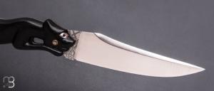   Couteau " Panthère lock-back " custom par Jérôme Lamic - Ebène et nacre