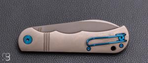   Couteau "slipjoint sheepfoot" par Dreamtech - Titane et lame en VG10 - D4453TG