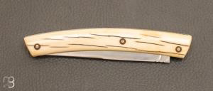 Couteau " Le Thiers "  ivoire de mammouth et RWL-34 de Robert Beillonnet
