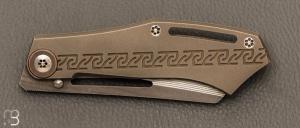    Couteau  "  DAO frame lock " custom par Torpen Knives - Jérôme Hovaere - Titane et Damax™