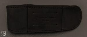 Etui chasse 12cm cuir noir par Max Capdebarthes - REF 56312