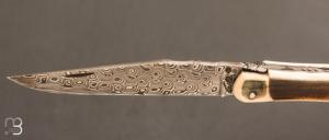 Laguiole 11 cm Fontenille Pataud - Lame damas - Ivoire de mammouth