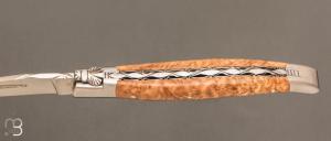 Couteau Laguiole en Aubrac 12 cm - Loupe de frêne noire