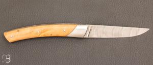   Couteau " Le Thiers Compagnon " buis et lame damas par Chambriard