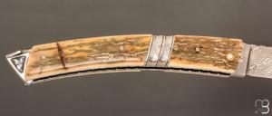    Couteau Thiers  " Le corps beau & le renard " à pompe arrière par Philippe Voissière