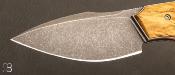 Couteau custom pliant par David Lespect - Bouleau madré stabilisé et RWL34 stonewashed