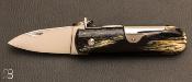 Coup de Poing pocket knife 10 cm Giraffe bone tinted by J. Mongin