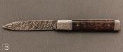 Couteau de poche Vercors Noyer et damas par Philippe Ricard