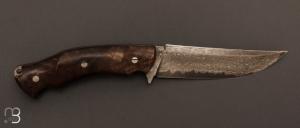 Couteau  " custom  " droit par David Brenière - Noyer et damas