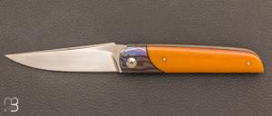 Couteau  "  Light " pliant liner-lock par Thierry Chevron - Micarta et lame en RWL34