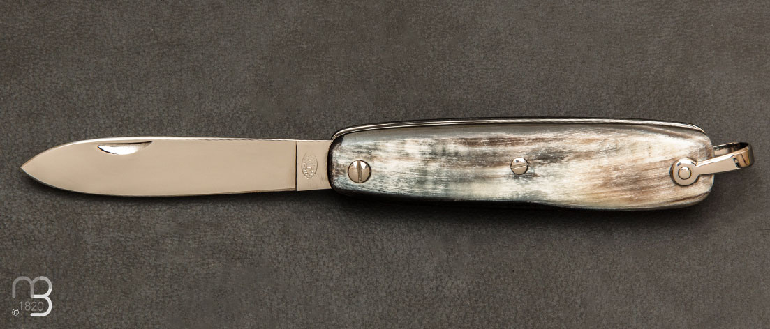 Couteau de poche Canif 2 pièces corne grise par J. Mongin