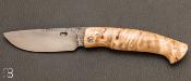 Couteau de poche Piémontais en fourche de peuplier par Mickael Moing