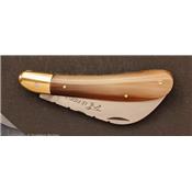 Blond horn Serpette pocket knife