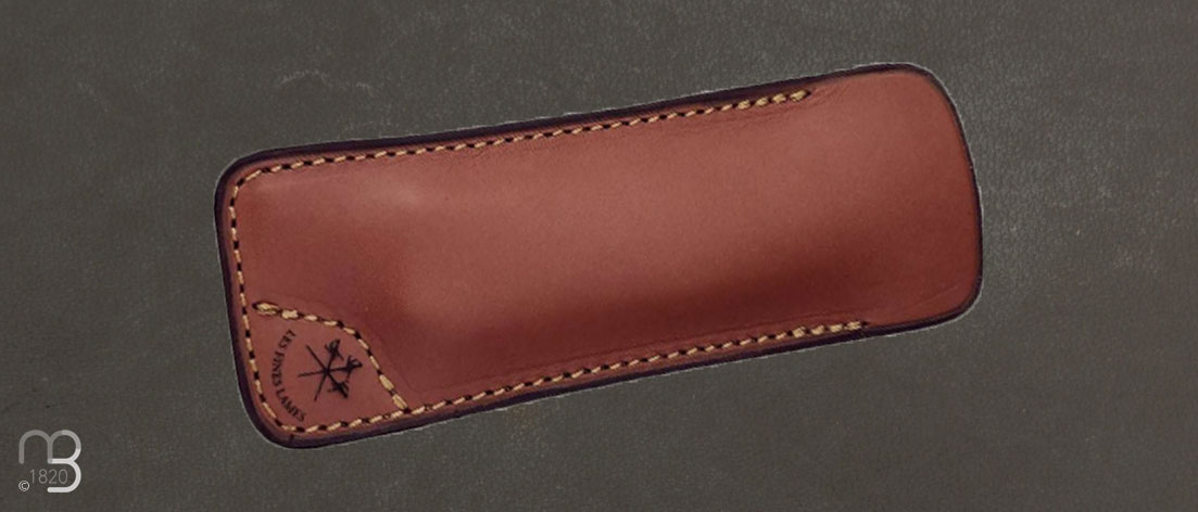 Etui cuir pour couteau "Le petit" des Fines Lames - Brun