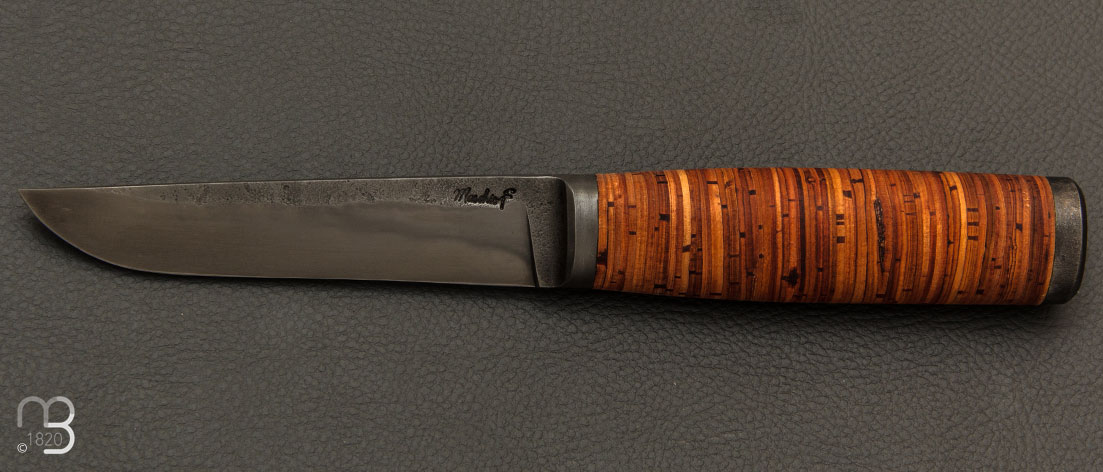 Couteau droit F Ecorce de Bouleau acier de Frédéric Maschio