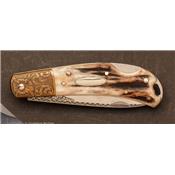 Couteau de poche en bois de cerf par Henry Frank
