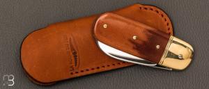    Couteau " Bouledogue  " fait main par Erwan Pincemin - Micarta vintage et lame en RWL34
