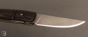   Couteau "1515 Black Inuit" de poche par Manu Laplace - Ebène du Mozambique et lame en 14C28