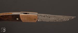    Couteau " 1515 " de poche par Manu Laplace - Bois de fer/Mokume et Damasteel