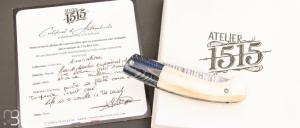 Couteau  " 1515 collection Amérindien  " par Manu Laplace - Os de buffle et damas