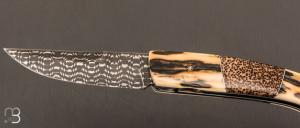 Couteau " 1515 collection Zulu " par Manu Laplace - Ivoire de mammouth et Palmier