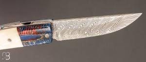   Couteau " 1515 collection Amérindien  " par Manu Laplace - Os de buffle et damas
