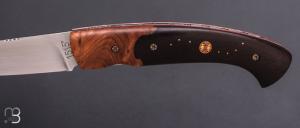   Couteau " 1515 collection Zulu " par Manu Laplace - Loupe de Thuya et ébène