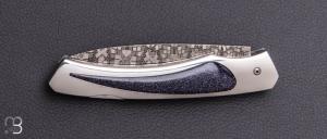    Couteau " 1820 Berthier " interframe par Charles Bennica - Damas de Ettore Gianferrari et Gold Sheen obsidian