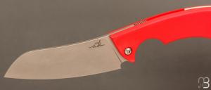  Couteau "  3 doigts " de poche Piémontais par Albin Deloison - G10 rouge