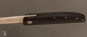    Couteau " 450# " par Des Horn - Fibre de carbone et lame en Damasteel