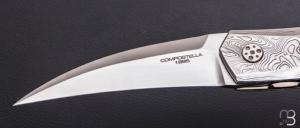   Couteau " Ambiez " par Stephano Compostella - Titane / Nacre et Erasteel APZ10