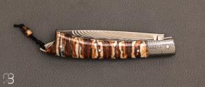  Couteau  "  Armen  " molaire de mammouth et damas par Erwan Pincemin