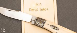  Couteau  "  Back Pocket " custom par David Taber - Gravure de Joe Mason