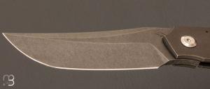 Couteau " Bolsterlock  "  custom par Guy Poggetti - Titane et Loupe d'Erable