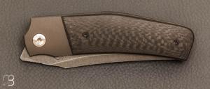  Couteau  "  Bolsterlock  "  custom Fibre de carbone et Elmax par Guy Poggetti