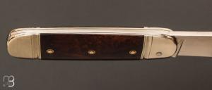 Couteau " Bouledogue " Loupe de bois de fer et XC100 par Mathieu Herrero