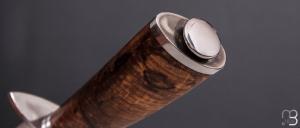     Couteau "Bowie" de Nicolas Mestrallet - Atelier du couteau Vaunaveys - Hêtre echauffé et 80CrV2