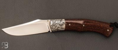 Couteau  " Boxer " custom par Raphaël Durand - Micarta barbwire et RWL-34