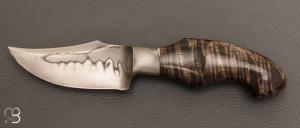 Couteau " CROM " custom Semi intégral fixe de Samuel Lurquin - Érable ondé