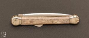  Couteau  "  Châtellerault Boule " custom par Mathieu Herrero - Bois de renne
