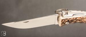 Couteau de chasse " Cornillon 12CM " Bois de cerf par J. Mongin