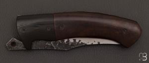  Couteau  "  Custom " pliant artisanal San-Maï et bois de fer de Mariano Yannoni
