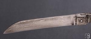    Couteau " Dix-Septième " de Jean Pierre Veysseyre - Damas et bois de cerf